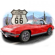 Route 66 Red Sports Car
